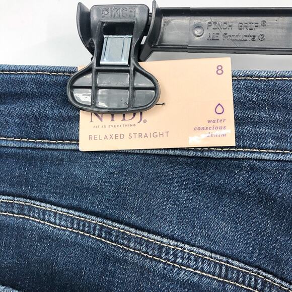 NYDJ Womens Straight Ankle Jeans 8 Blue Wonderland Relaxed Square Pockets NWT - Picture 12 of 16
